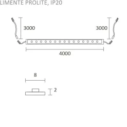 New Aamiaiskaapin valaisinsetti ProLITE-4 2x2m virtalähde ovitunnistin pistorasia, eri vaihtoehtoja Led-Listat