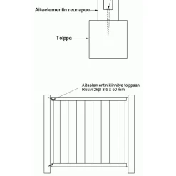 Aitaelementti Lehtoharju A18R 1800x800 mm pystylauta + vinoristikko ruskea*Tammiston puu New