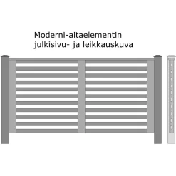Discount Aitaelementti Moderni 2000x1000 mm puu pohjamaalattu Aitaelementit