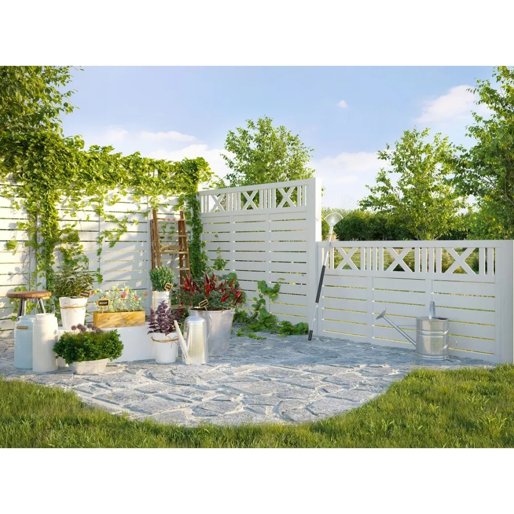 Clearance Aitaelementti Marit 4 90x180 cm valkoinen 5 kpl/pkt Aitaelementit