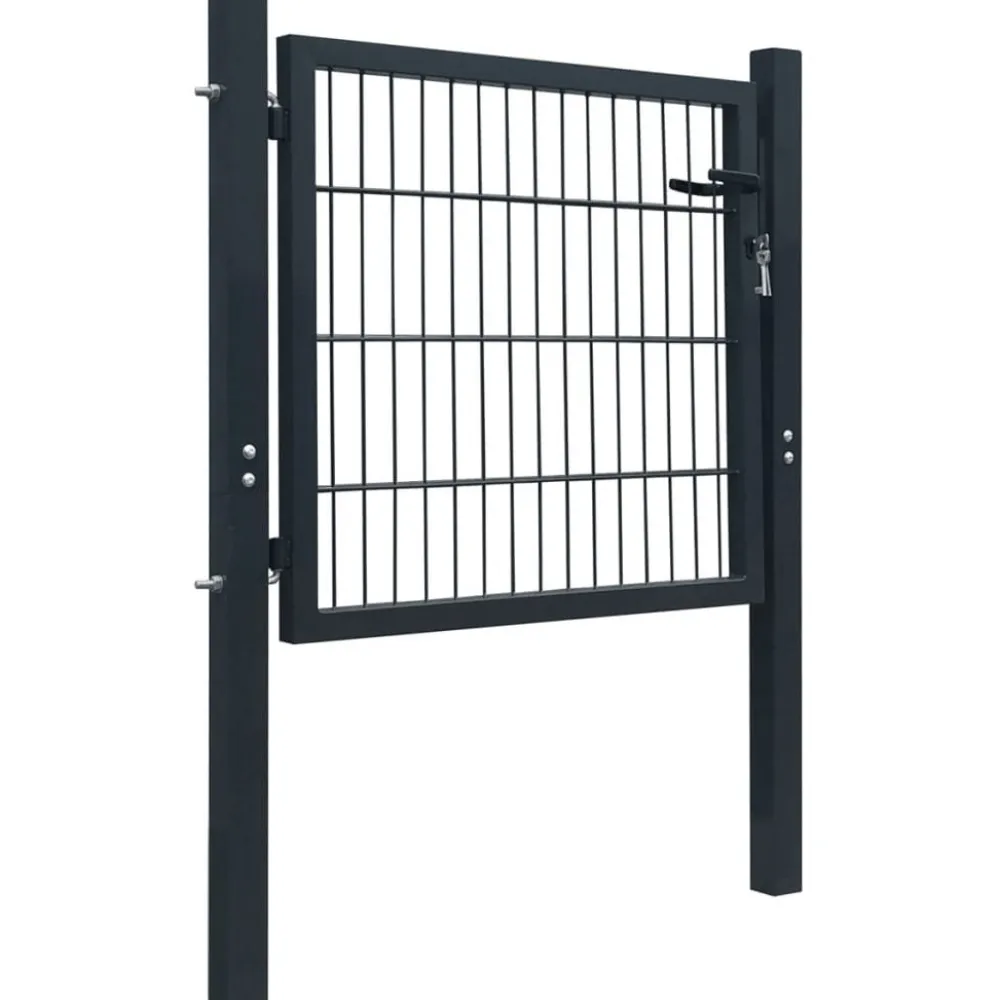 Discount Aitaportti yksiovinen antrasiitin harmaa 106x130cm Portit