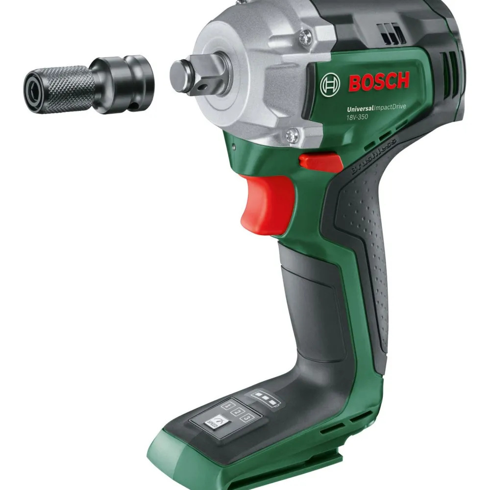 Clearance Akkuiskumutterinväännin Bosch UniversalImpactDrive 18V-350 Solo 18V ilman akkua + hylsysarja Mutterinvääntimet