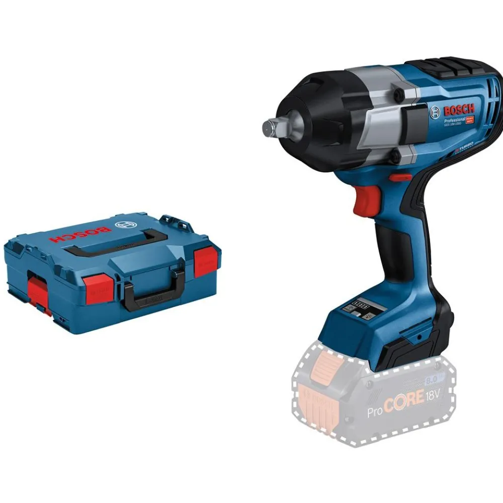 New Akkuiskumutterinväännin Bosch Professional GDS 18V-1000 BiTurbo Solo 18V ilman akkua + L-Boxx Mutterinvääntimet