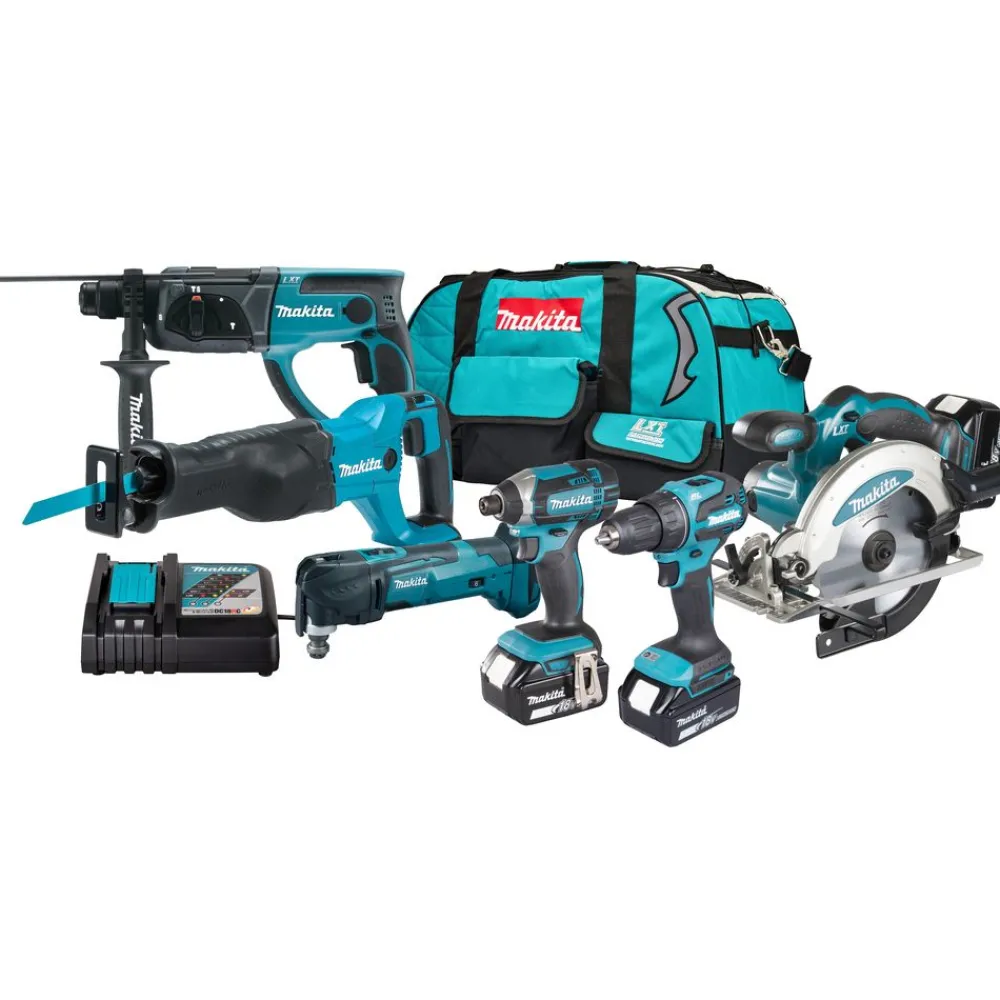 Akkukonesarja LXT DLX6135TX1 6 konetta 18V 3x5,0 Ah akuilla Akkukonesarjat