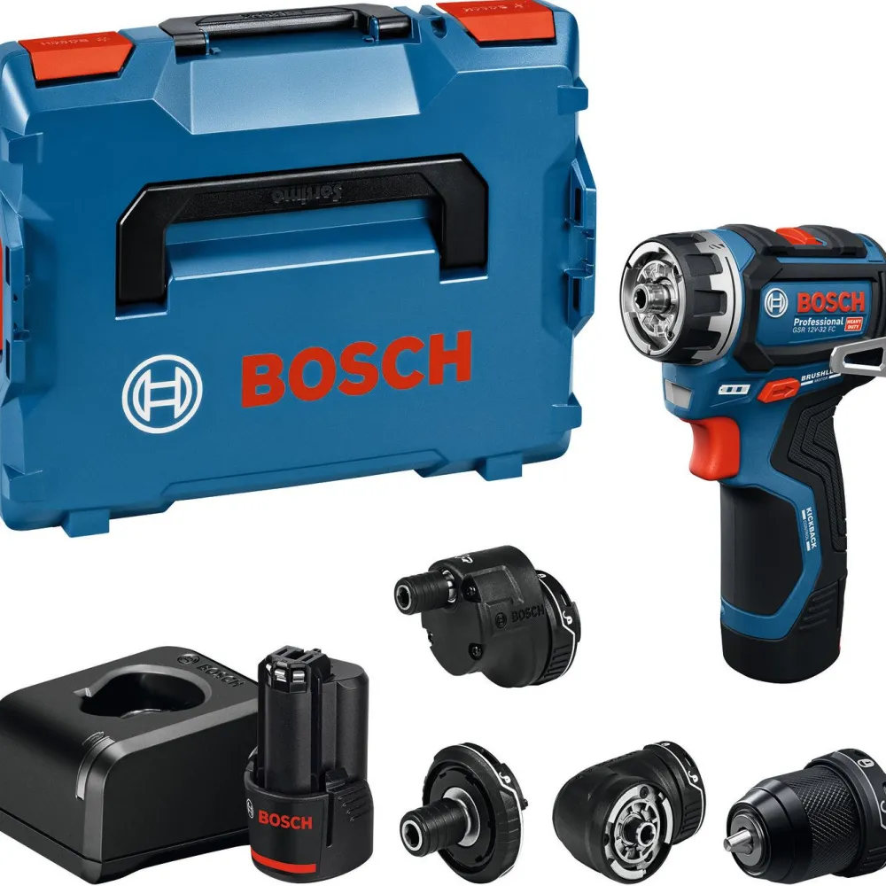 Hot Akkuporakone Bosch Professional GSR 12V-32 FC 12V 2x2,0 Ah akuilla + 4xGFA + L-Boxx Akkuporakoneet