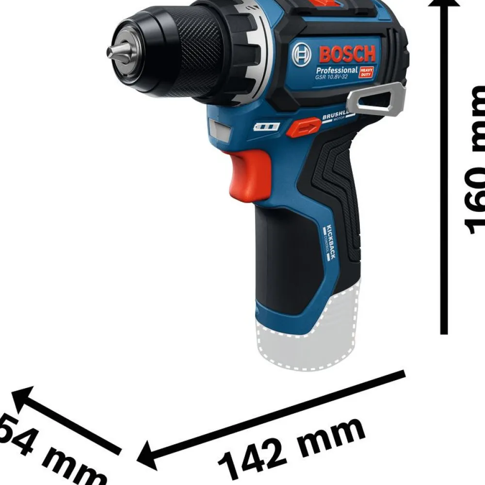 Akkuporakone Bosch Professional GSR 12V-32 Solo 12V ilman akkua Akkuporakoneet