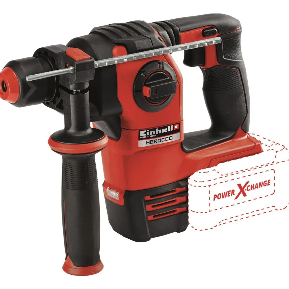 Akkuporavasara Power X-Change Herocco SDS+ 18V ilman akkua + E-Box -salkku*Einhell Discount