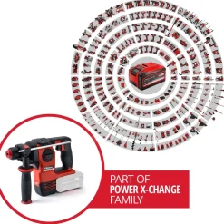 Akkuporavasara Power X-Change Herocco SDS+ 18V ilman akkua + E-Box -salkku*Einhell Discount