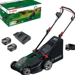 Discount Akkuruohonleikkuri Bosch Rotak 18V2-43 2x18V 2x4,0 Ah akuilla Akkuruohonleikkurit