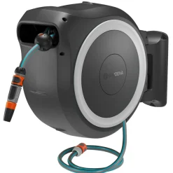 Sale Akkutoiminen seinäletkukela PowerRoll XXL 40m valkoinen 18V 2,5 Ah akulla Kastelu