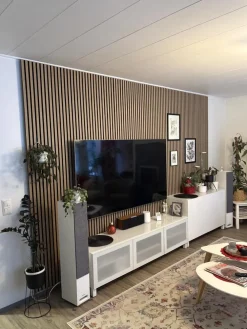 Sale Akustiikkalevy rimapaneeli, 21x605x2400mm, öljytty tammi puuviilu Sisustuslevyt|Rimaseinät