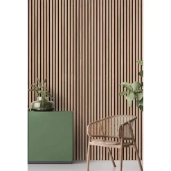 Sale Akustiikkalevy rimapaneeli, 21x605x2400mm, öljytty tammi puuviilu Sisustuslevyt|Rimaseinät