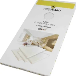 Akustiikkalevy Fireguard, 9x600x1200mm, valkoinen, 4 kpl/pkt*Fibrotech Discount