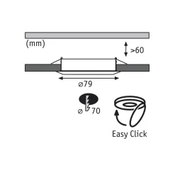 Alasvalo Premium Line 50W Ø 79 mm valkoinen IP44*Paulmann Outlet