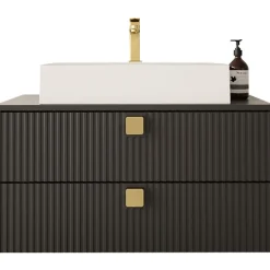 Best Allaskaappi pesualtaalla 80 GARIANO 01, 80cm, musta Allaskaapit