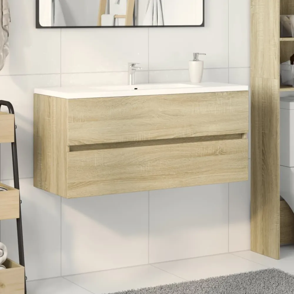 Online Allaskaappi Sonoma-tammi 100x38,5x45 cm tekninen puu (49639) Allaskaapit