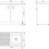 Allaskaappi VTB 10, 900x1000x600mm, valkoinen/rst Minikeittiöt|Keittiökaapit