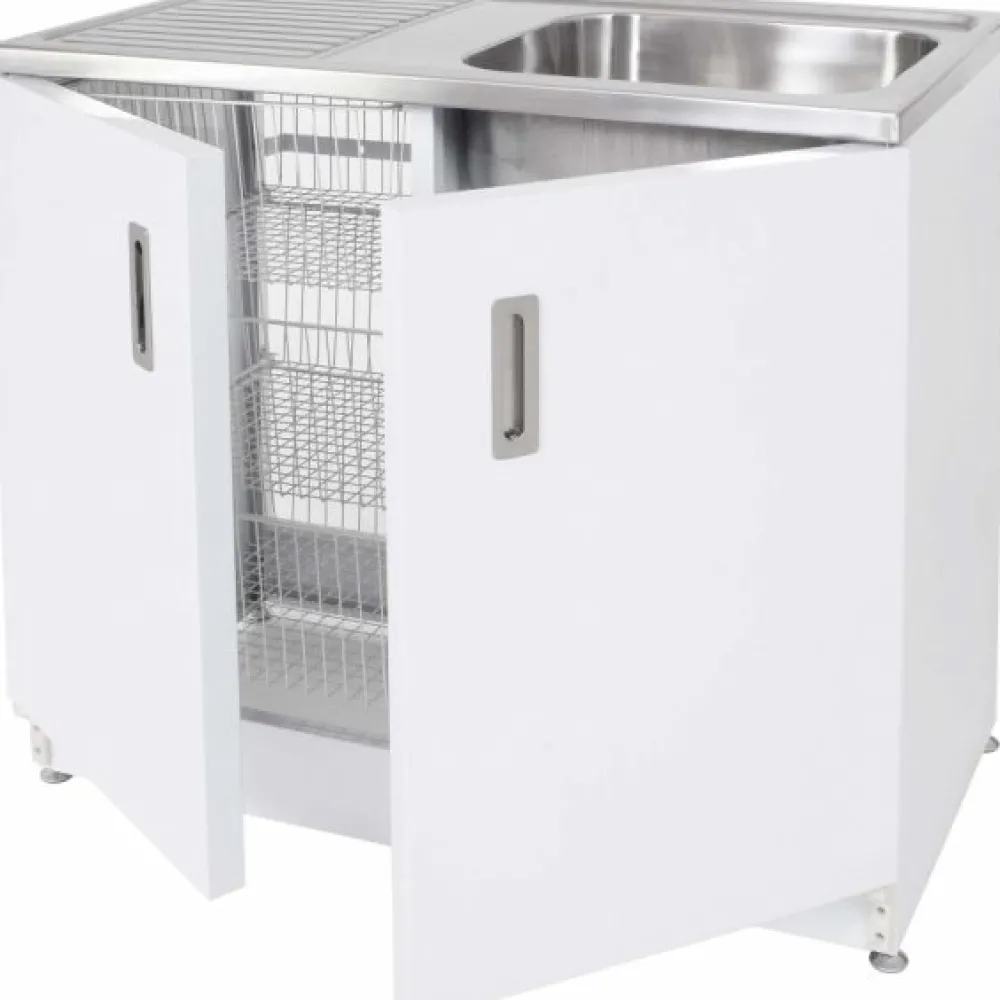 Allaskaappi VTB 10, 900x1000x600mm, valkoinen/rst Minikeittiöt|Keittiökaapit