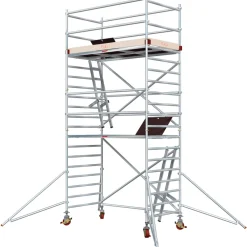 Alumiiniteline Jumbo 9900-4P, tasokorkeus 4.5m, 250x135cm Tikkaat