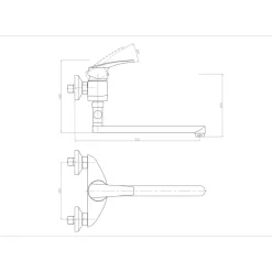 New Amme- ja suihkuhana Laura 7808FZC pitkä juoksuputki kromi Ammehanat