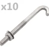 Ankkuroitu J-pultti mutteri ja aluslevy M8x100mm 25kpl*FinePRICE Outlet