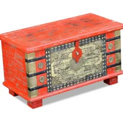 Arkkupöytä punainen mangopuu 80x40x45 cm*FinePRICE Clearance