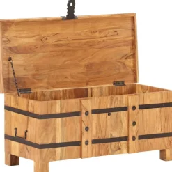 Arkkupöytä 90x40x40 cm täysi akaasiapuu*FinePRICE Best