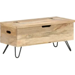 Outlet Arkkupöytä 90x40x45 cm täysi mangopuu Säilytysarkut