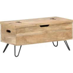 Outlet Arkkupöytä 90x40x45 cm täysi mangopuu Säilytysarkut