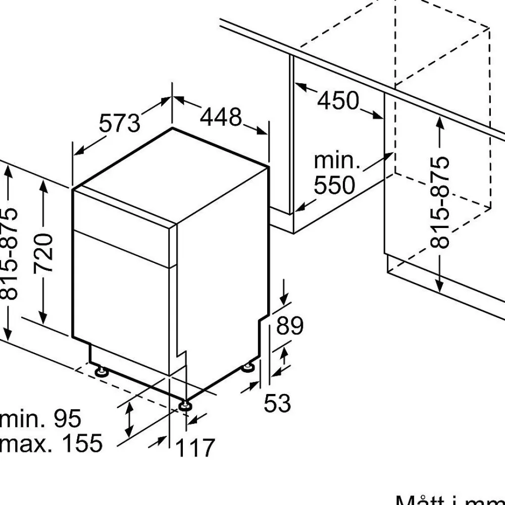 Astianpesukone SPU4HMW12E Serie 4, integroitava*Bosch Discount