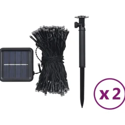 New Aurinkoenergia keijuvalot 2 kpl 2x200 LED sisä/ulko eri värejä Jouluvalot Ja Koristevalot