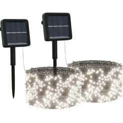 New Aurinkoenergia keijuvalot 2 kpl 2x200 LED sisä/ulko eri värejä Jouluvalot Ja Koristevalot