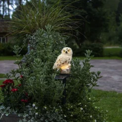 Sale Aurinkokennokoristevalaisin Owl 330x100x130mm beige Aurinkokennovalaisimet|Ulkovalaisimet Hämäräkytkimellä