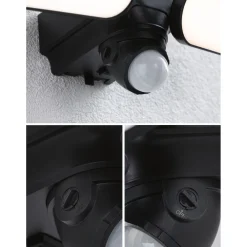 Aurinkokennoseinävalaisin Sonlig 286x137mm USB-ladattava hämäräohjattu liiketunnistin IR IP65 3000K 2x9W 2x1100lm antrasiitti*Paulmann Best