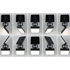 Outlet Aurinkokennoseinävalaisin Lesla 150x130mm USB-ladattava hämäräohjattu liiketunnistin IR IP65 3000K 12.5W 1000lm antrasiitti Ulkovalaisimet Liiketunnistimella Ja Hämäräkytkimellä|Ulkovalaisimet Liiketunnistimella