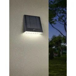 Sale Aurinkokennoseinävalaisin Alvorada Hybrid Solar LED ladattava liike- ja hämärätunnistin 4000K alas musta Aurinkokennovalaisimet|Ulkovalaisimet Hämäräkytkimellä