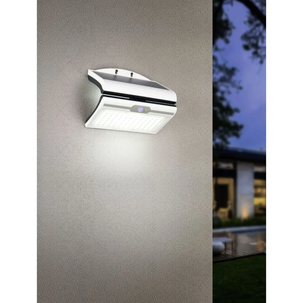 New Aurinkokennoseinävalaisin Macapa LED ladattava liike- ja hämärätunnistin 4000K valkoinen Aurinkokennovalaisimet|Ulkovalaisimet Hämäräkytkimellä