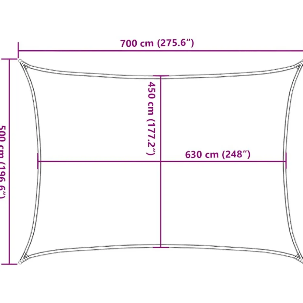 New Aurinkopurje, 160 g/m² HDPE, eri värejä ja kokoja (16419) Aurinkovarjot
