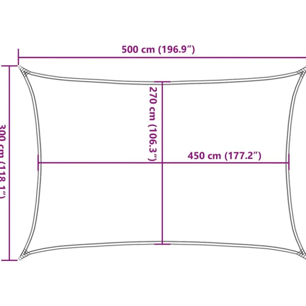 New Aurinkopurje, 160 g/m² HDPE, eri värejä ja kokoja (16419) Aurinkovarjot