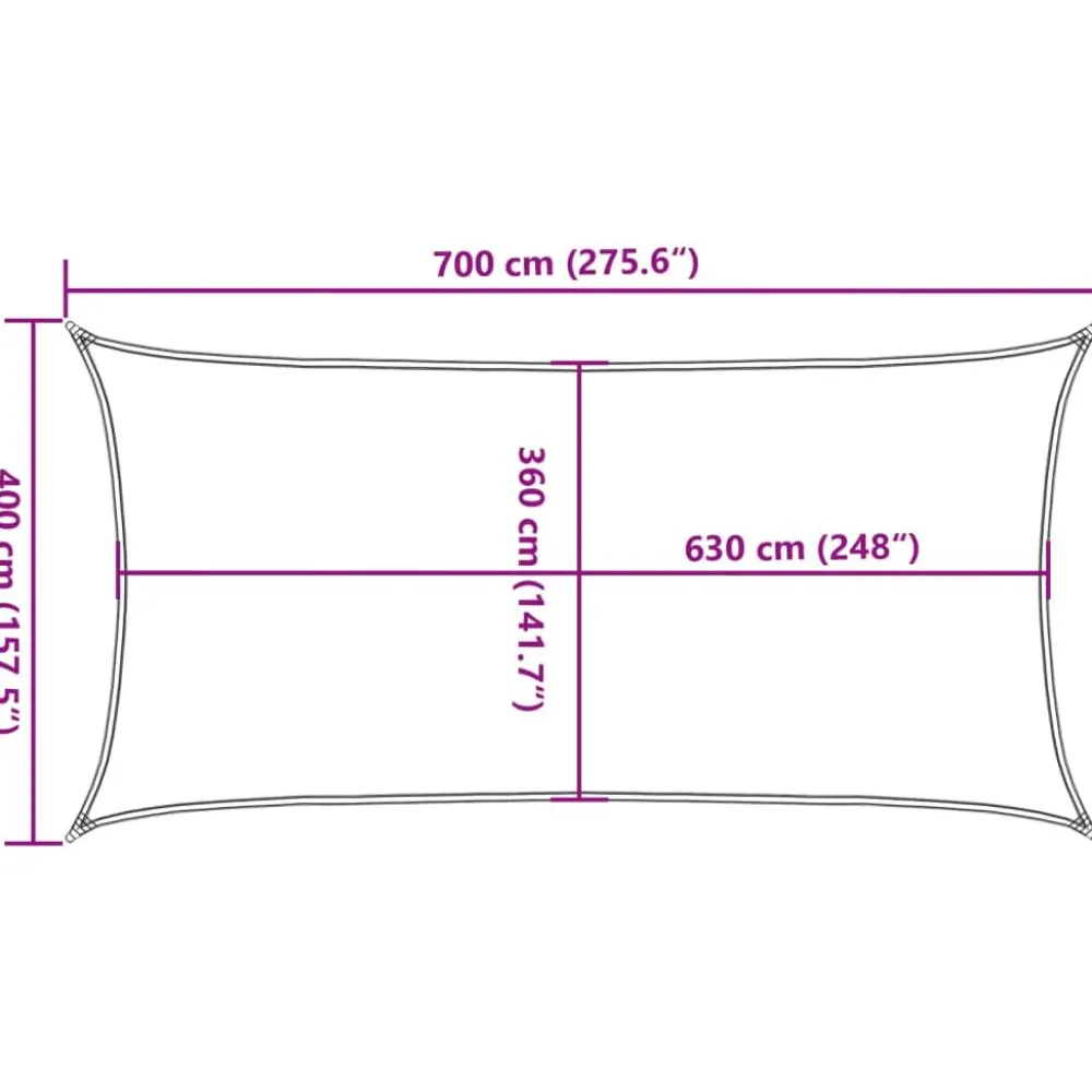 New Aurinkopurje, 160 g/m² HDPE, eri värejä ja kokoja (16419) Aurinkovarjot