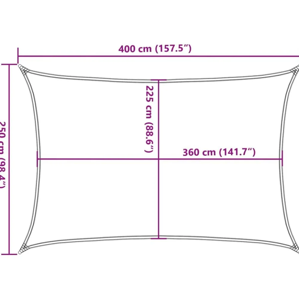 New Aurinkopurje, 160 g/m² HDPE, eri värejä ja kokoja (16419) Aurinkovarjot
