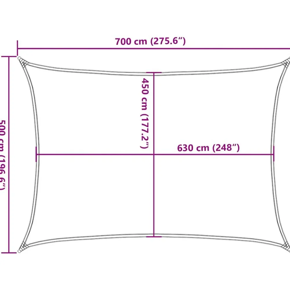 New Aurinkopurje, 160 g/m² HDPE, eri värejä ja kokoja (16419) Aurinkovarjot