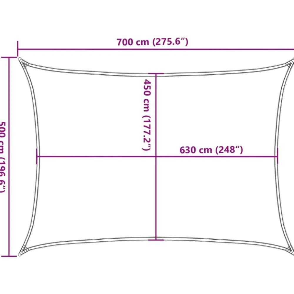 New Aurinkopurje, 160 g/m² HDPE, eri värejä ja kokoja (16419) Aurinkovarjot