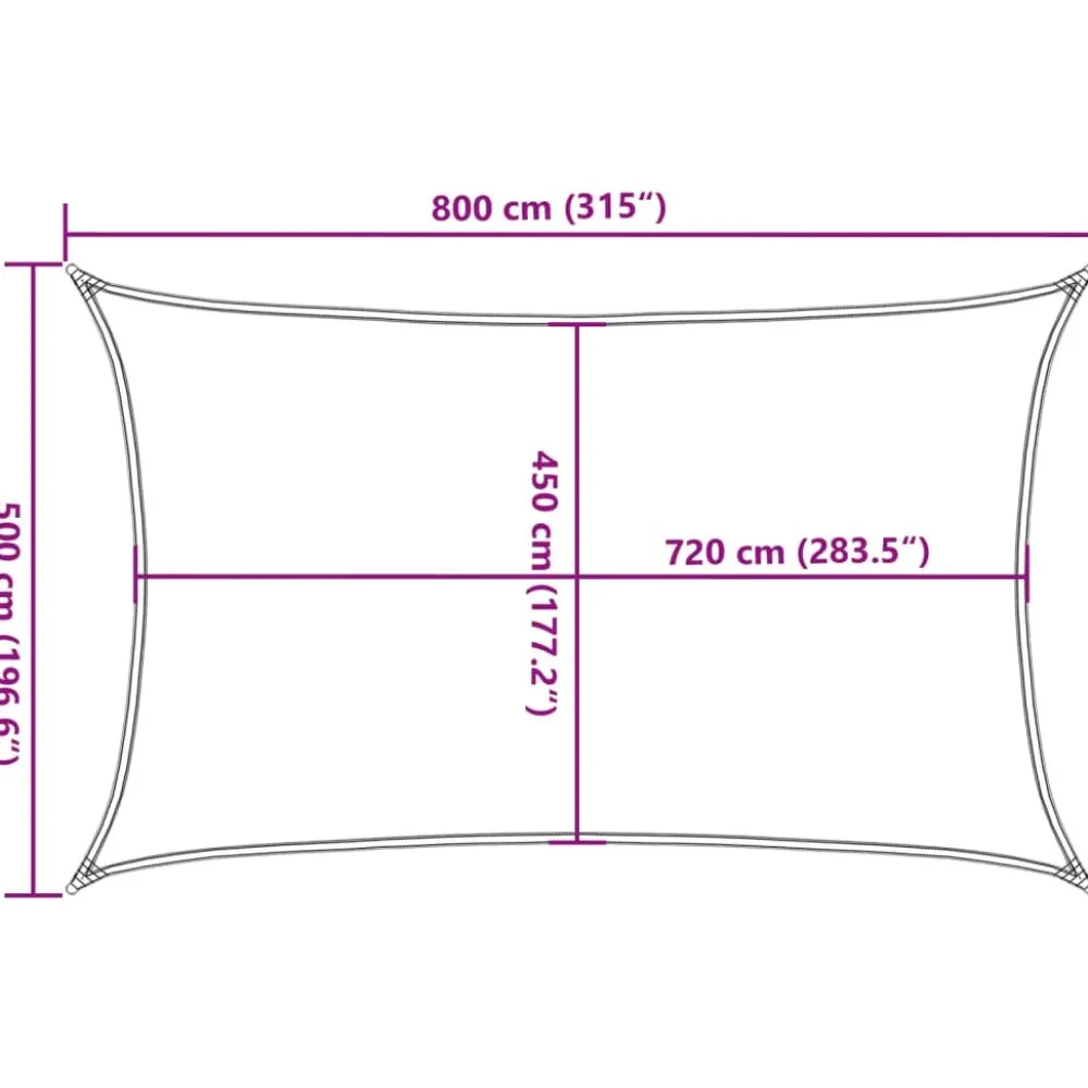 New Aurinkopurje, 160 g/m² HDPE, eri värejä ja kokoja (16419) Aurinkovarjot