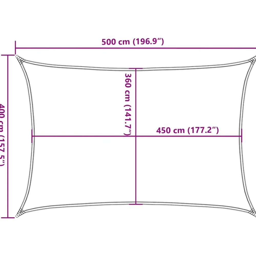 New Aurinkopurje, 160 g/m² HDPE, eri värejä ja kokoja (16419) Aurinkovarjot