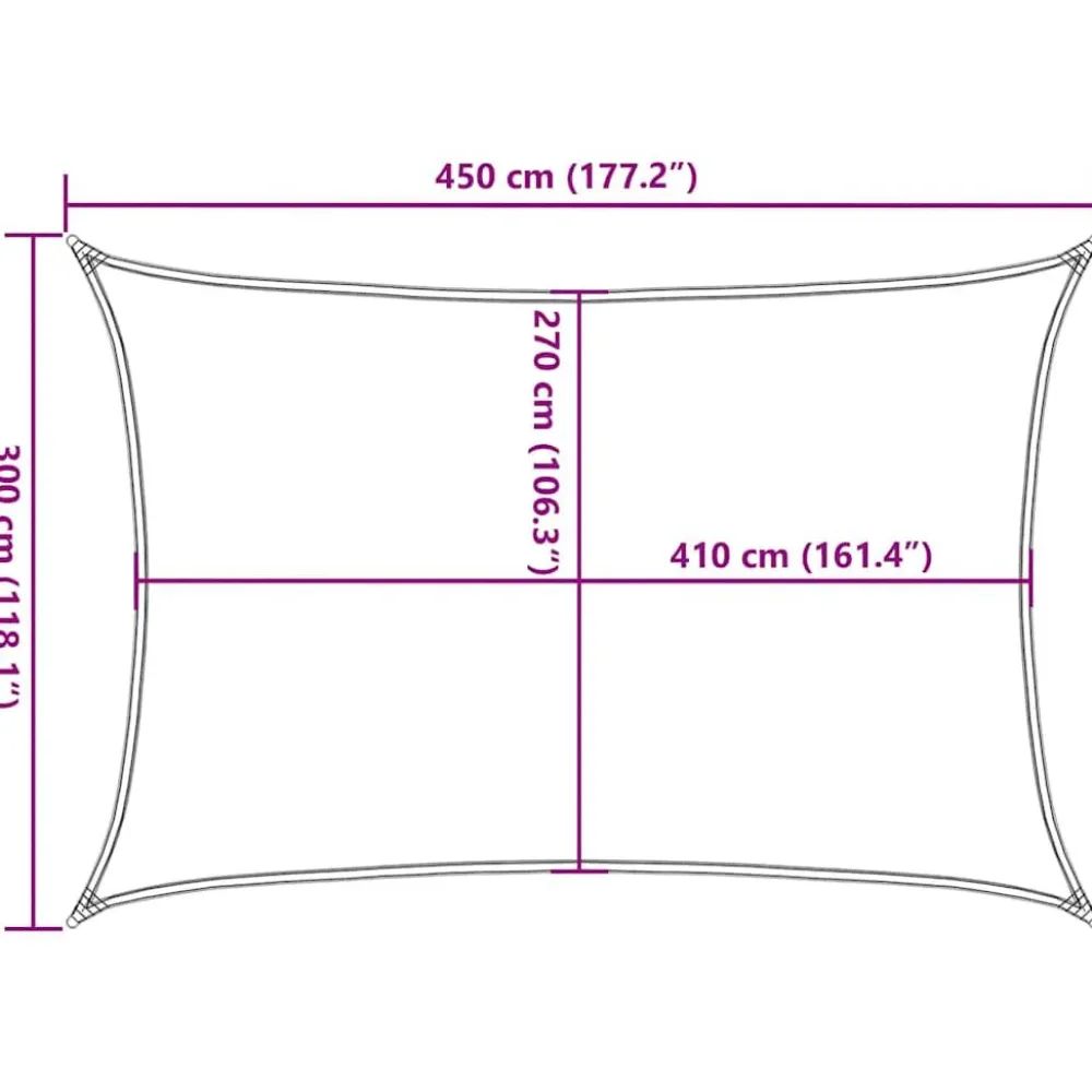 New Aurinkopurje, 160 g/m² HDPE, eri värejä ja kokoja (16419) Aurinkovarjot