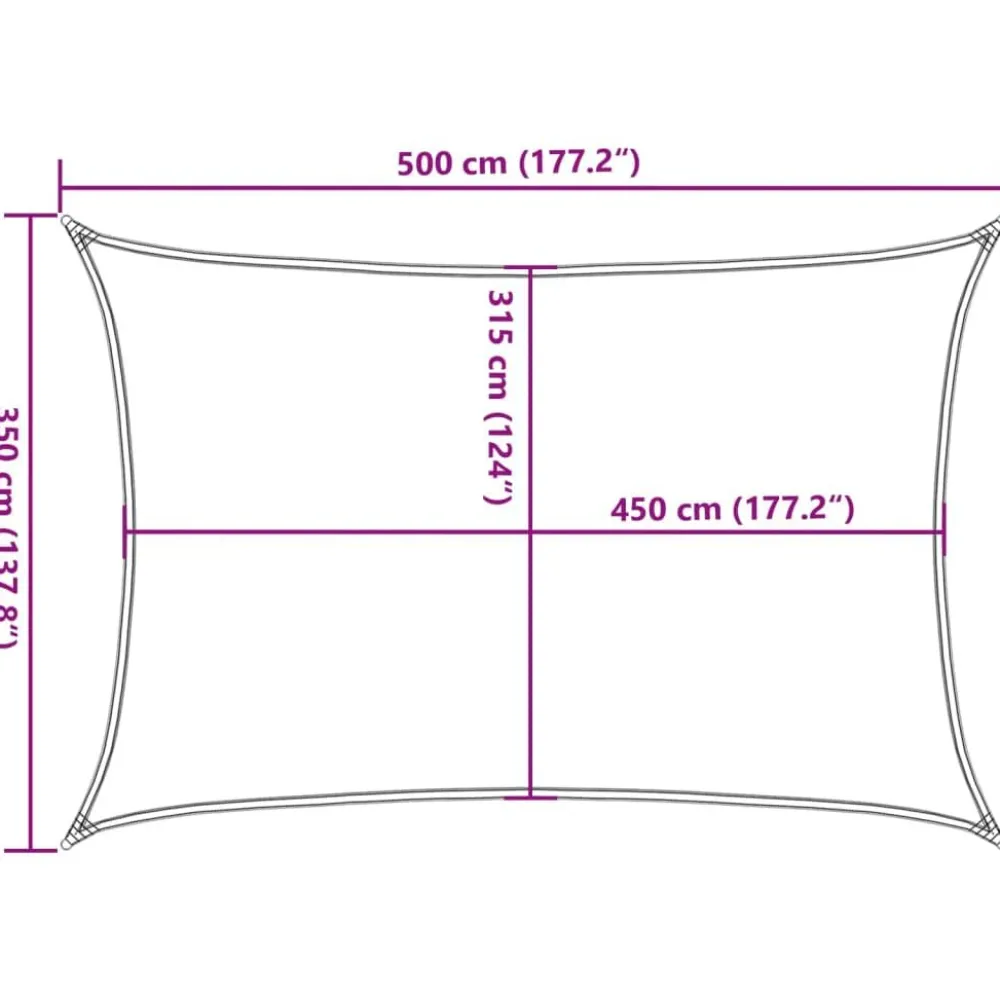 New Aurinkopurje, 160 g/m² HDPE, eri värejä ja kokoja (16419) Aurinkovarjot