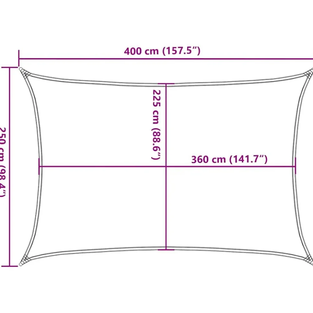 New Aurinkopurje, 160 g/m² HDPE, eri värejä ja kokoja (16419) Aurinkovarjot