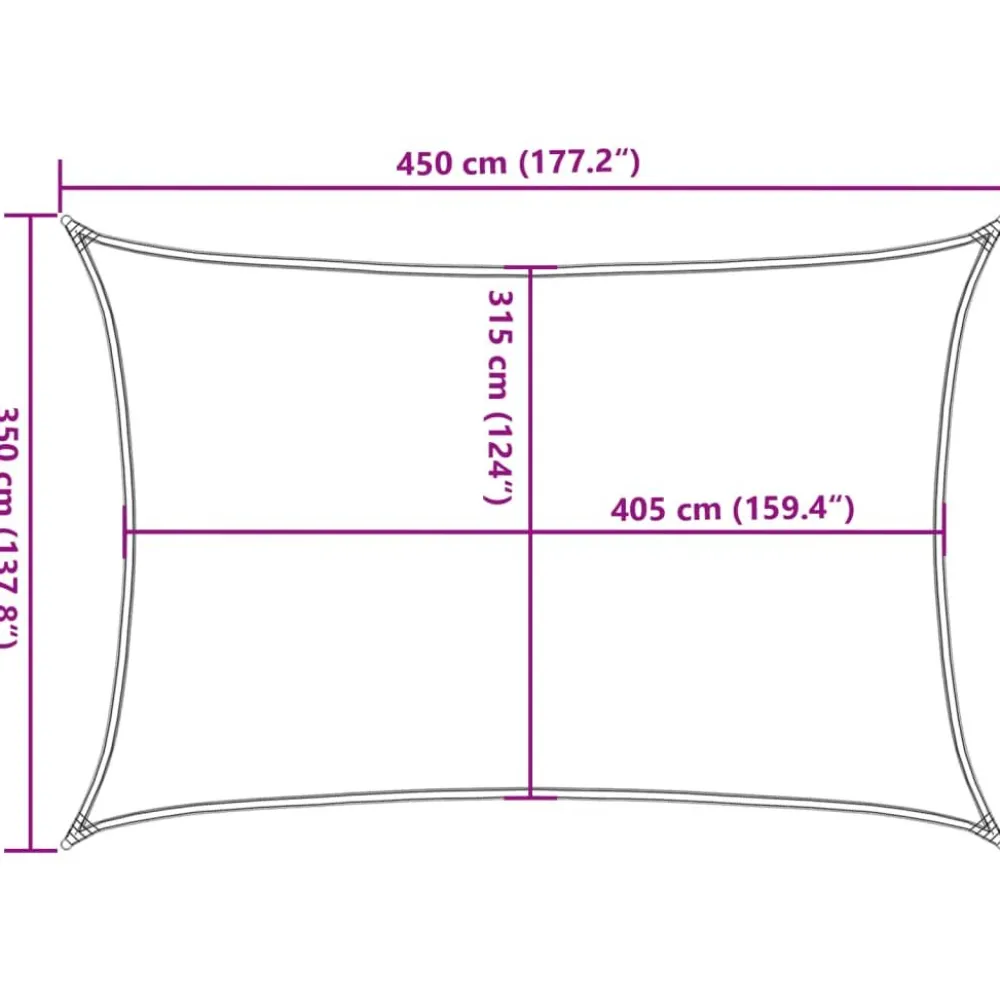 New Aurinkopurje, 160 g/m² HDPE, eri värejä ja kokoja (16419) Aurinkovarjot