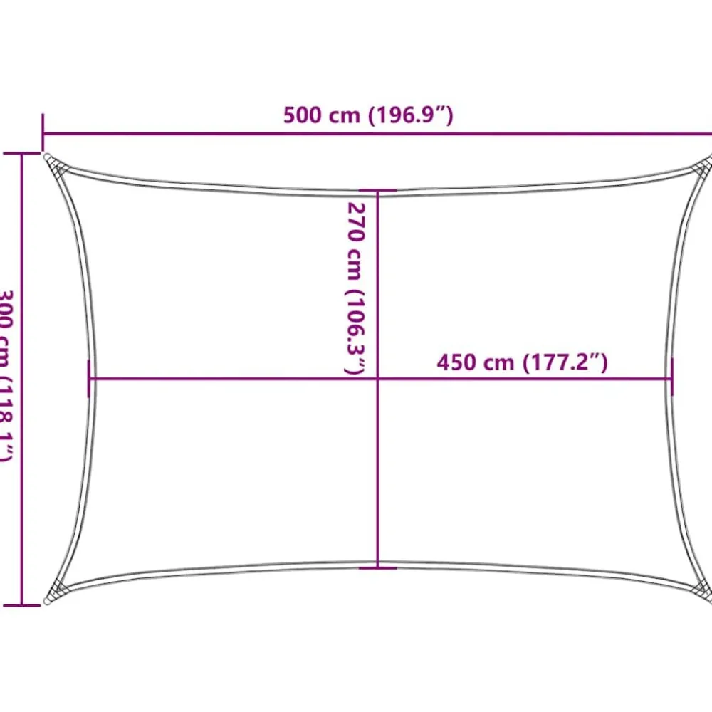 New Aurinkopurje, 160 g/m² HDPE, eri värejä ja kokoja (16419) Aurinkovarjot